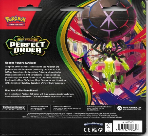 Pokémon TCG: Mega Evolution - Perfect Order - 3-Pack Blister