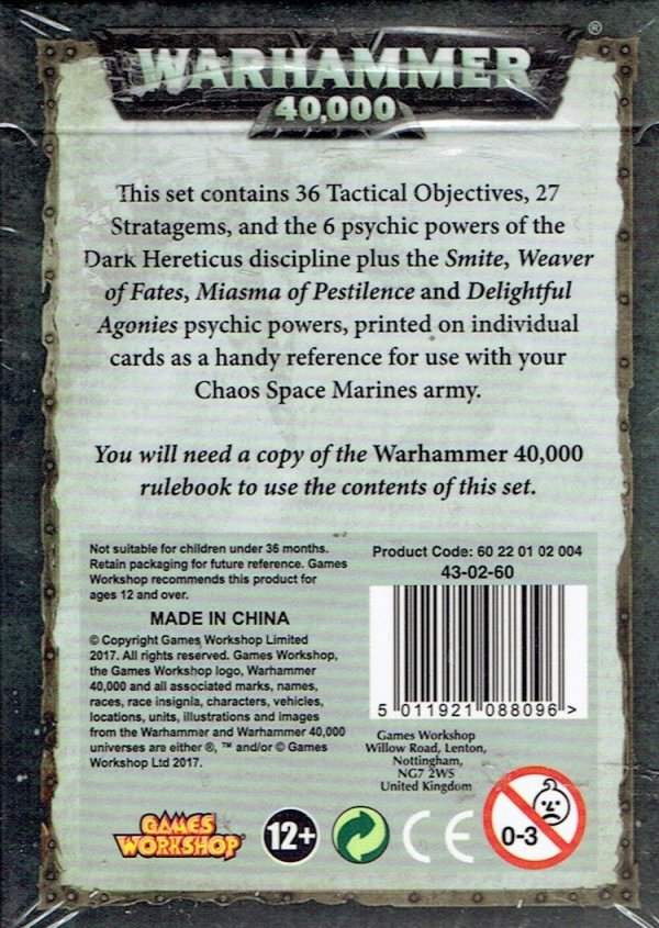  Warhammer 40000: Datacards: Chaos Space Marines 8th edition