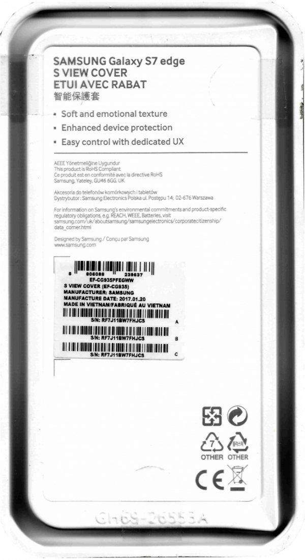 Używane Plecki Etui Samsung do Samsung Galaxy S7 Edge CLEAR COVER S7 EDGE BLACK bezbarwny