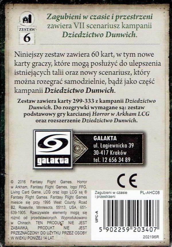 Horror w Arkham LCG: Zagubieni w czasie i przestrzeni