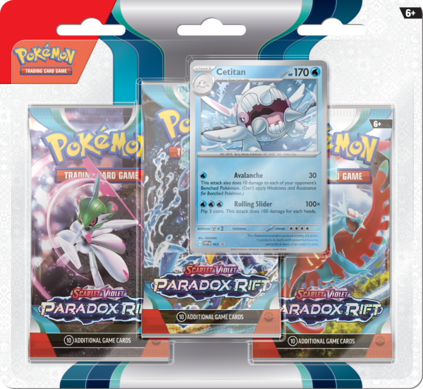 Pokémon TCG: Scarlet &amp; Violet - Paradox Rift - 3-pack blister - Cetitan