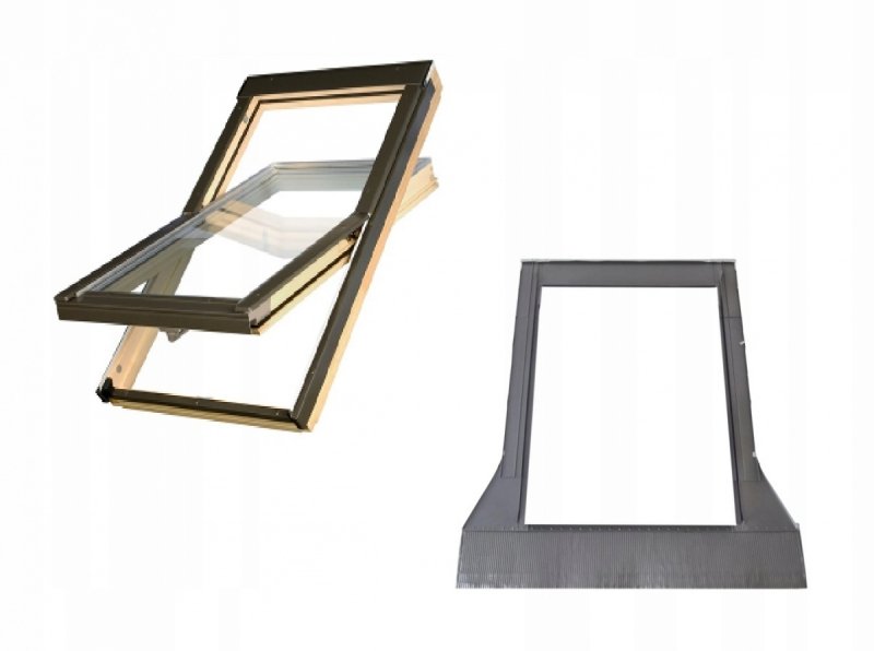OKNO DACHOWE KRONMAT OPTILIGHT 78x98 B Z KOŁNIERZEM DO POKRYĆ FALISTYCH