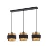 ITALUX BANS PND-27467-3-BK-GD LAMPA WISZĄCA CZARNO ZŁOTA METALOWA Z ABAŻUREM NAD STÓŁ POTRÓJNA