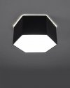 Plafon SUNDE 15 czarny  lampa na sufit PVC abażur geometryczna nowoczesna E27 LED SOLLUX LIGHTING