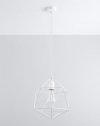 Lampa wisząca GASPARE biała stal loft design zwis na lince sufitowy E27 LED SOLLUX LIGHTING