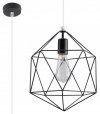 Lampa wisząca GASPARE czarna stal loft design zwis na lince sufitowy E27 LED SOLLUX LIGHTING