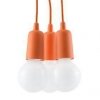 Lampa wisząca DIEGO 3 pomarańczowa PVC minimalistyczna sufitowa na linkach E27 LED SOLLUX LIGHTNIG
