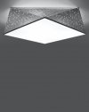 Plafon sufitowy HEXA 45 CEKIN srebrna lampa nowoczesna abażur PVC E27 LED SOLLUX LIGHTING