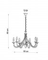 Żyrandol MINERWA 7 czarny stal lampa wisząca klasyczna sufitowa E14 LED SOLLUX LIGHTING