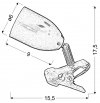 LED CLIP LAMPKA KLIPS 1X3W LED CZERWONA