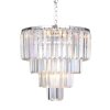 ŻYRANDOL CHROM SREBRNY GLAMOUR KRYSZTAŁOWY SZKLANY LAMPA WISZĄCA KRYSZTAŁOWA SZKLANA GLAMOUR ZUMALINE 17106/4+1-CHR AMEDEO