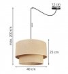 Regulowana lampa wisząca typu pająk, abażur juta typu tort beżowy, 40 cm, E27 LIGHT HOME