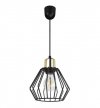 Lampa wisząca zwis, druciany czarny klosz metalowy 18 cm ze złotym wykończeniem, podsufitka 6 cm, E27 LIGHT HOME