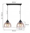 Lampa wisząca VENICE, sufitowa, podwójny żyrandol do kuchni, salonu, jadalni, szklane klosze