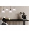 Lampa wisząca VENICE, sufitowa, żyrandol, mleczne białe klosze, czarna konstrukcja, do kuchni