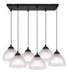 Lampa wisząca VENICE, żyrandol, sufitowa, białe mleczne szkło, czarna listwa, do jadalni, kuchni