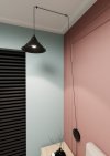 LAMPA WISZĄCA DO MONTAŻU NA ŚCIANIE Z WTYCZKĄ EMIBIG ABRAMO 1 BLACK