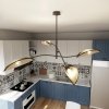 LAMPA WISZĄCA DEKORACYJNA DO SALONU SYPIALNI EMIBIG LOTUS 4 BLACK/RATTAN