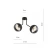 LAMPA WISZĄCA CZARNA NOWOCZESNA KLOSZE KULE EMIBIG NOVA 2 BLACK/STRIPE