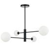 LAMPA WISZĄCA CZARNA Z KLOSZAMI KULAMI BIAŁYMI KULE BIAŁE LIGHT PRESTIGE DORADO  LP-002/4P BK