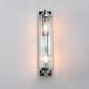 KINKIET CHROM SREBRNY SZKLANY GLAMOUR DO ŁAZIENKI SALONU SYPIALNI PIONOWY LIGHT PRESTIGE LORENZO LP-2960/1W CH PODWÓJNY