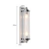 KINKIET CHROM SREBRNY SZKLANY GLAMOUR DO ŁAZIENKI SALONU SYPIALNI PIONOWY LIGHT PRESTIGE LORENZO LP-2960/1W CH PODWÓJNY