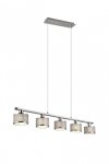 LAMPA WISZĄCA CHROM Z ABAŻUREM NAD STÓŁ DO JADALNI SALONU  KAPRUN 311600506 TRIO