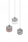LAMPA WISZĄCA CHROM Z ABAŻUREM NAD STÓŁ DO JADALNI SALONU  KAPRUN 311630306 TRIO