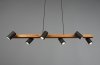 LAMPA WISZĄCA IMITACJA DREWNA DREWNOPODOBNA CZARNE REFLEKTORKI NAD STÓŁ DO KUCHNI JADALNI MARLEY 312490632 TRIO