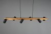 LAMPA WISZĄCA IMITACJA DREWNA DREWNOPODOBNA CZARNE REFLEKTORKI NAD STÓŁ DO KUCHNI JADALNI MARLEY 312490632 TRIO