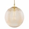 LAMPA WISZĄCA ZŁOTA MOSIĄDZ SZCZOTKOWANY SZKLANA NA KOLE POTRÓJNA  KULE SZKLANE BURSZTYNOWE MIODOWE DO SALONU SYPIALNI NOWOCZESNA GLAMOUR ARGON PALOMA 6311