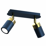 MILAGRO Lampa sufitowa JOKER NAVY BLUE/GOLD 2xGU10