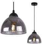 Lampa wisząca pojedyncza VENICE, grafitowy szklany klosz, loft, do kuchni, salonu, jadalni