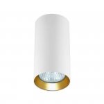 LAMPA NATYNOWA TUBA PLAFON SPOT BIAŁO ZŁOTA BIAŁA ZE ZŁOTYM RINGIEM LIGHT PRESTIGE MANACOR LP-232/1D - 130 WH/GD