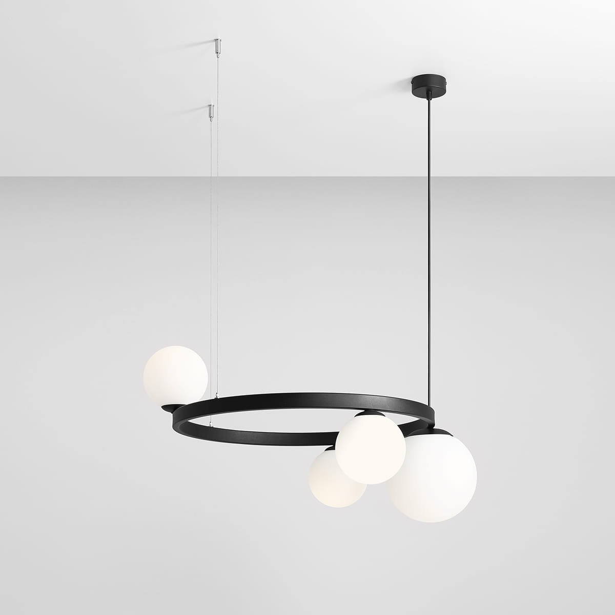 ALDEX GARDA 4 RING BLACK 1099L1_R LAMPA WISZĄCA CZARNA KULE