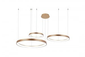 AZZARDO AZ5026 AGNES PENDANT 38+58+78 DIMM CCT SWITCH BK LAMPA WISZĄCA KOŁA RINGI ZŁOTA ŚCIEMNIALNA ZMIENNA BARWA ŚWIATŁA