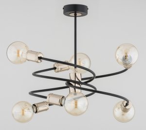 ALFA SOSNOWSCY DISCO GOLD 63233 LAMPA WISZĄCA SUFITOWA CZARNO ZŁOTA BEZ KLOSZA DO SALONU SYPIALNI KUCHNI