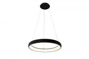 AZZARDO ANTONIO PENDANT 61CM CCT AZ5063 LAMPA WISZĄCA RING CZARNY KOŁO OBRĘCZ Z PILOTEM