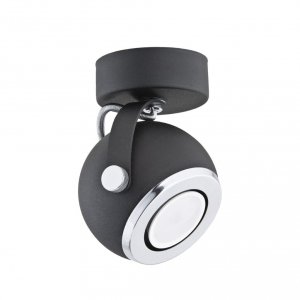 KINKIET LAMPA SUFITOWA PLAFON SPOT REFLEKTOR CZARNY CHROM REGULOWANY DO SALONU SYPIANI KUCHNI ARGON KOS 3521