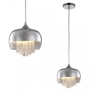 MILAGRO ML3802 LAMPA WISZĄCA LUNA SZKLANA Z KRYSZTAŁKAMI GLAMOUR