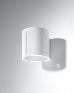 Kinkiet INEZ biały walec aluminium nowoczesna lampa z liniowym prześwitem ścienna G9 LED SOLLUX LIGHTING
