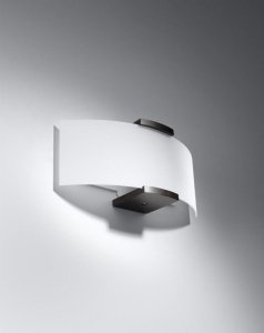 Kinkiet EMILIO nowoczesna lampa ścienna białe szkło drewno wenge E14 LED SOLLUX LIGHTING