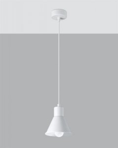 Lampa wisząca TALEJA biała stal oprawa zwis sufitowy na linkach [E27] LED SOLLUX LIGHTING