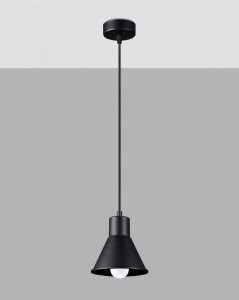 Lampa wisząca TALEJA 1 czarna stal oprawa zwis sufitowy na linkach [E27] LED SOLLUX LIGHTING