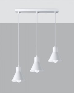 Lampa wisząca TALEJA 3 biała stal oprawa zwis sufitowy na linkach [E27] LED SOLLUX LIGHTING