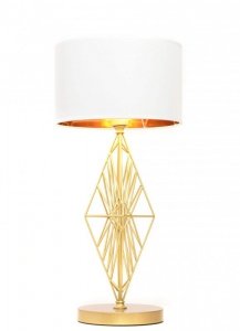LUMINA DECO GLAMOUR LAMPA NOCNA BIAŁO-ZŁOTA SALVARI
