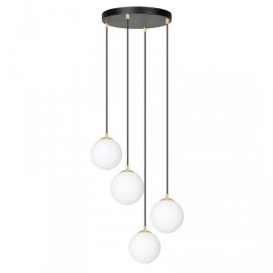 LAMPA WISZĄCA KULE SZKLANE BIAŁE MLECZNE EMIBIG ROYAL 4 BL