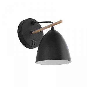 TK LIGHTING AIDA BLACK 2572 KINKIET CZARNY METALOWY Z DREWNEM Z WŁĄCZNIKIEM