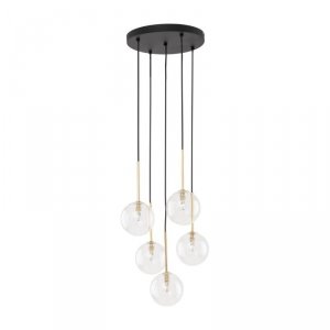 TK LIGHTING LAMPA NILOS BLACK / GOLD LAMPA WISZĄCA 5