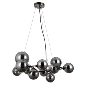 ITALUX CANELLO PND-406007-11A-BL LAMPA WISZĄCA NA KOLE CZARNY MAT GRAFITOWE SZKLANE KULE KLOSZE